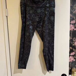 Lululemon Athletica Black Floral Leggings